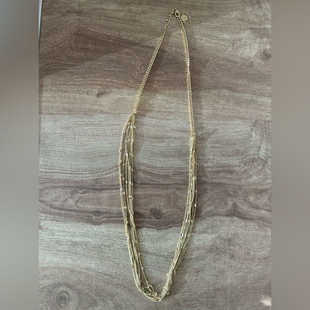 Vintage Liz Claiborne Multi-Strand Gold Toned Necklace Extra Long Classic